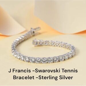 J Francis Embellished with Zirconia by Swarovski Tennis Bracelet Sterling Silver